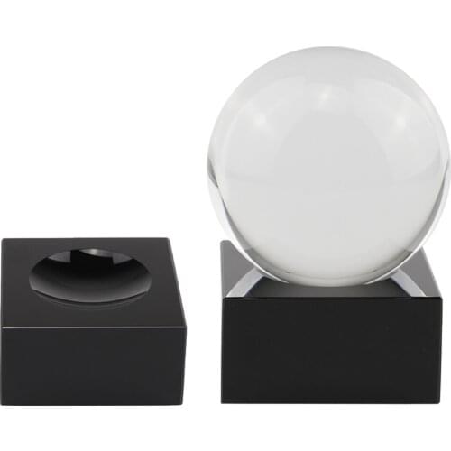 Black K9 Glass Display Stand Cube Crystal Lens Ball 70 80mm 100mm Large Divination Photography Lensball Base Magic Sphere Holder