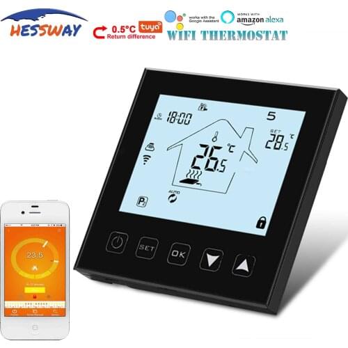 HESSWAY 16A warm floor digital thermostat WIFI for electric heat infrared wire