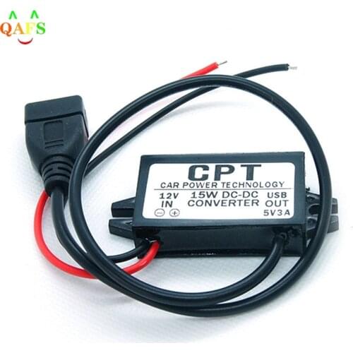 DC-DC 12V to 5V 3A 15W Car Power Converter Micro Mini USB Step Down Voltage Power Supply Output Adapter Low Heat Auto Protection