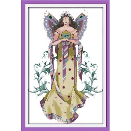 Fairy cross stitch kit people 18ct 14ct 11ct count print canvas stitches embroidery DIY handmade needlework
