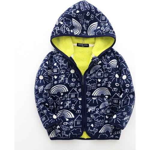 Dulce Amor Kids Warm Jacket Coat Autumn Winter Children Soft Hooded Polar Fleece Coat Outerwear Tops Boys Girls Clothes