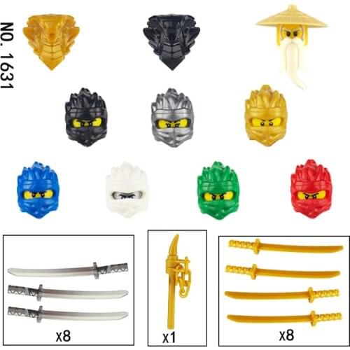 Ninja Figures Japan Ronin Building Blocks Golden Ninjaed Anime Movie Characters Action Figurine Samurai Sword Model Kids Toys
