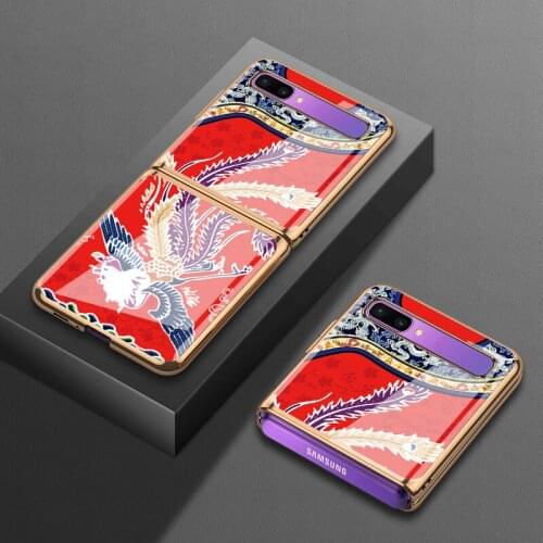 For Samsung zflip phone case female tide f7070 protective case 5g f7000 f700f glass creative man