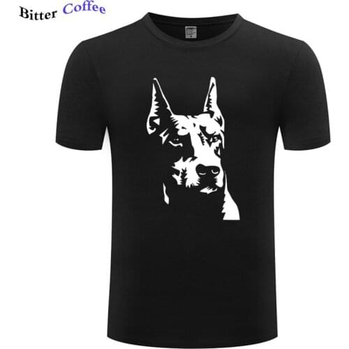 Newest Style Printed Men Round Neck Men Tees Doberman Pet Puppy Dog Animal Idea Hot Sale Short Sleeve Mens Tee shirt Plus size