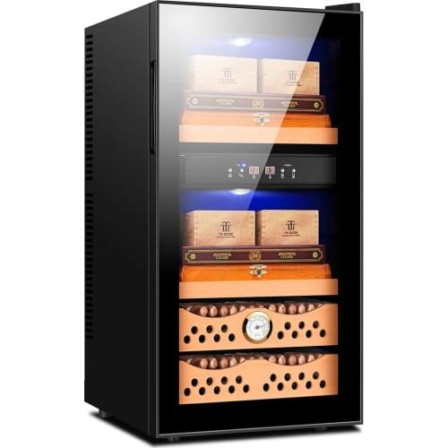 Cigar Humidor Spainish Cedar Wood Shelf Cigar Cabinet Humidor Wine Cabinet Led Light Cooler Energy-Saving Temperature Control