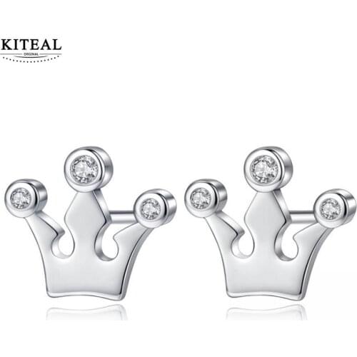 KITEAL High Quality Maiden earring crown AAA zircon 925 jewelry silver fashion style ear cuff horloge
