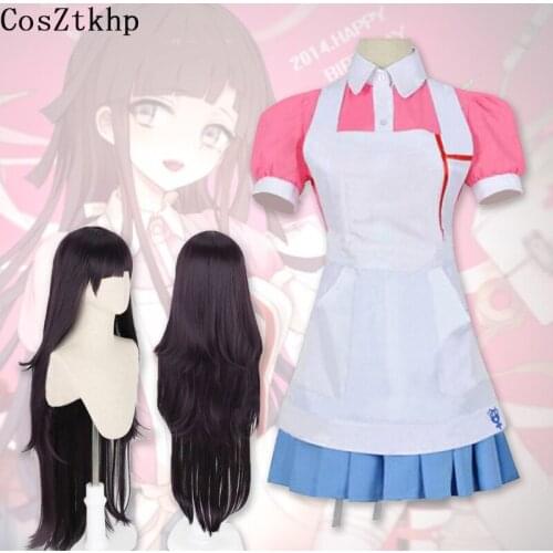 New Dangan Ronpa 2 Mikan Tsumiki Cosplay Costume Danganronpa Wig Suit Top skirt Christmas Dress Woman Dress Princess Dress Girls