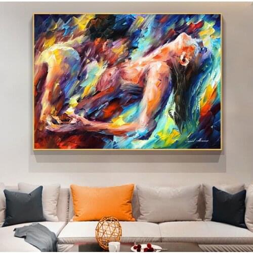 Colorful Nude Art Sexy Women Abstract Oil Painting on Canvas Posters and Prints Scandinavian Wall Art Picture for Living Room