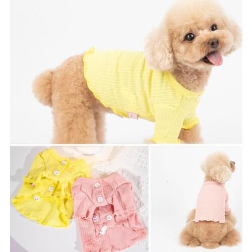 Summer Dog Shirt Cardigan Dog Cat Clothes Puppy Apparel Chihuahua Yorkshire Pomeranian Poodle Bichon Pet Clothing Coat 2021 New