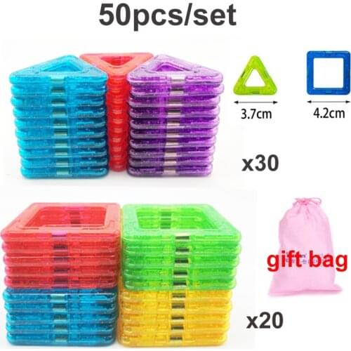 50PCS Magnetic Blocks Magnetic Designer Constructor Set Model & Building Toy Educational Toys For Children Kids Gift
