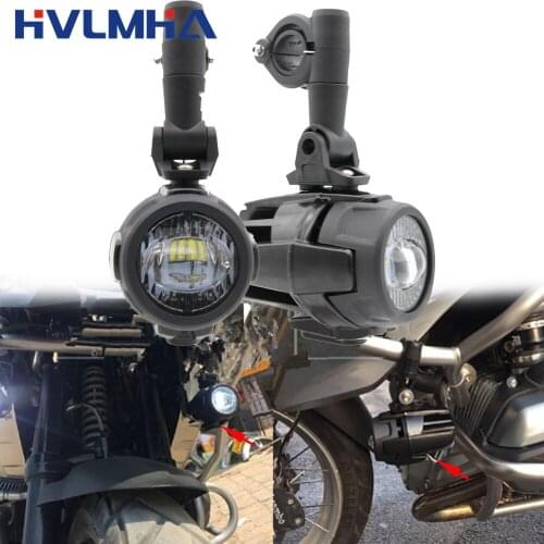 Motorcycles Set 2x LED Auxiliary Fog Light Assembly Driving Passing Lamp For BMW Suzuki Honda Yamaha Auxiliary Fog Lights