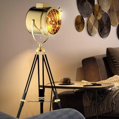 Nordic American Creative Studio Retro Silver Golden Floor Lights Tripod Floor Lamps Room Standing Light ZM1112