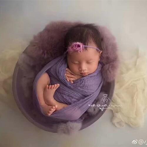 Newborn Fur Photo Prop Natural Fur Cover Baby Posing Fabric Pelt Rabbit Blanket Baby Layer Photography Props Basket Stuffer