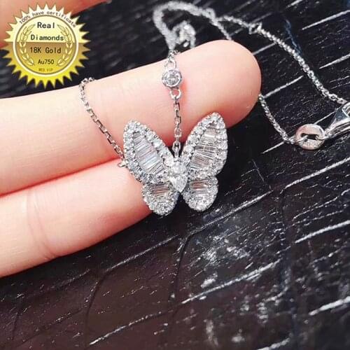 100% 18K white gold natural diamond necklace all use 1ct diamond and have certificate HM010