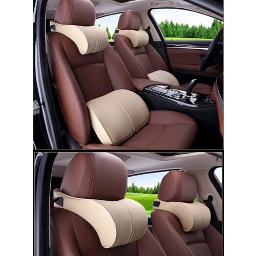 Headrest pillows for car front seat driving front Memory Foam pillow pain relief leather Travel Ease Car Lumbar Support Back