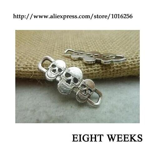 Zinc alloy pendant jewelry accessories diy handmade material charms skeleton double hole 16 * 39 mm