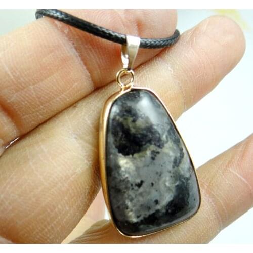 Natural stone labradorite Pendants Stone Water drops Necklaces Pendant Leather Chains For DIY Necklace jewelry making