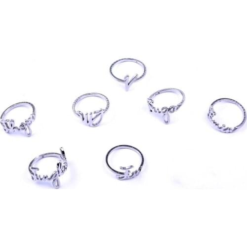 Hot KPOP Bangtan Boys Character Name Ring Collection Titanium Steel Rings JZ001