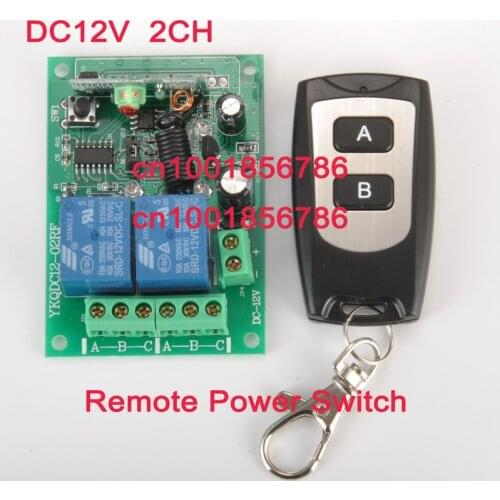 12V 2 CH RF Wireless Remote Control Switch system (transmitter and receiver)Radio Controller 315/433MZH Momentary/Toggle/Latched