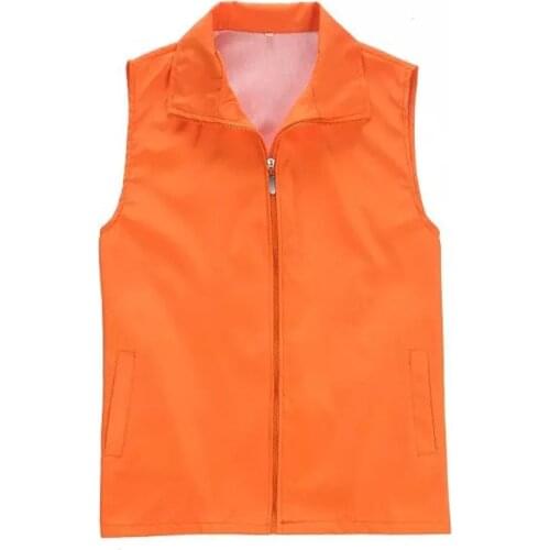 Advertising Vest Men Women Tops Plus Size 4XL Cardigan Leisure Lapel Sleeveless Solid Safari Style Vests Work Tops Coat Shirt