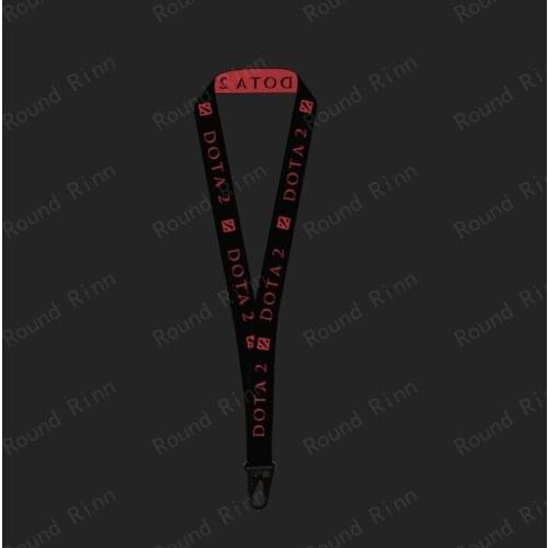 DOTA 2 Logo Cosplay Strap Black Mobile Phone Lanyard with Metal Buckle