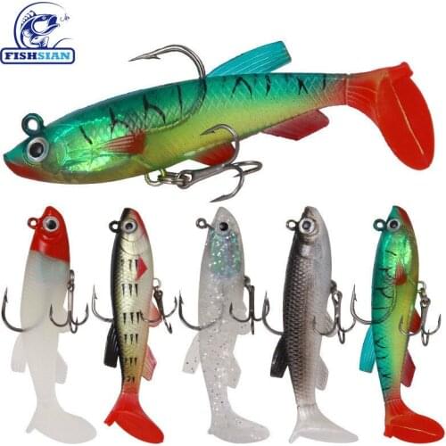 Fishing Lure Soft Plastic Lures Bass Swimbait Soft Lure Weights 8.5cm 13g T Grub Type Saltwater Lures Ice Pesca Isca Artificial