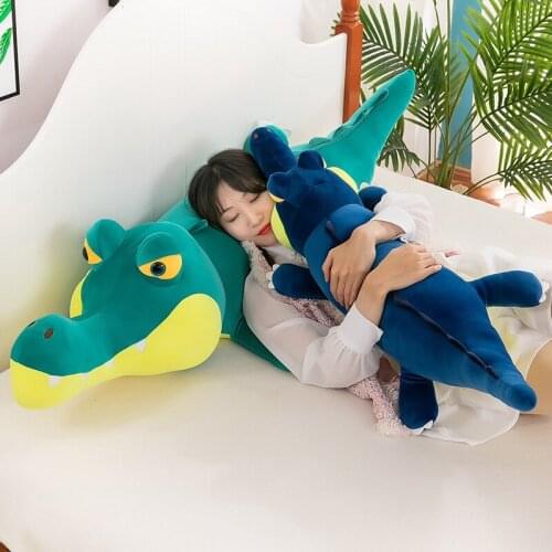 Zqswkl 80/100/120cm cute crocodile plush toy long pillow sleeping accompany doll sofa cushion childrens boys birthday gift