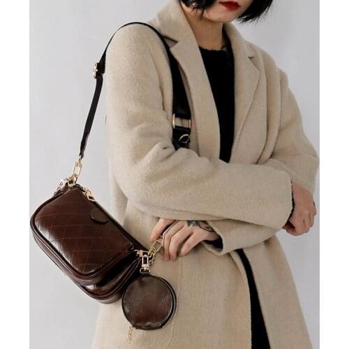 Woman Messenger Bag Quality PU Leather New Style Fashion Three In One Handbags Wide Shoulder Bag Female Crossbody Bag