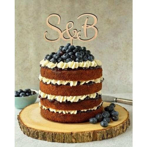 Cake topper for wedding, personalized initials cake topper, custom letters and hear cake topper