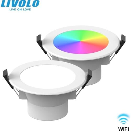 2PCS LIVOLO Wifi Smart LED Downlight Warm Bulb,RGB+CCT,APP Google Home Alexa Control,Colorful Changeable,Dimmer Timer Function
