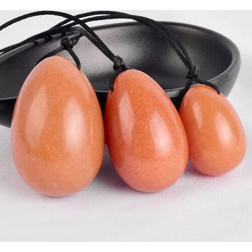 Yoni Egg Natural Red/Green Aventurine Set Pelvic Muscle Tightening Vaginal Healing Kegel Massage Exercise Relaxation Ben Wa Ball