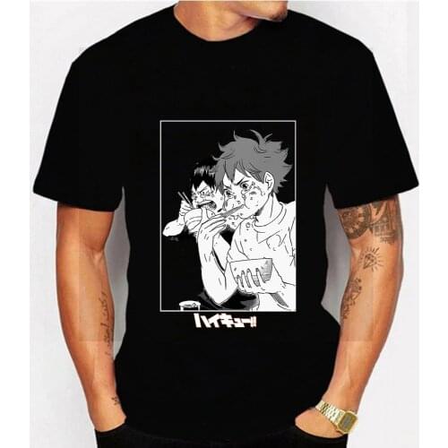 Haikyuu Funny Cartoon Graphic T Shirt Men Fashion Japanese Anime T-shirt Summer Streetwear Tshirt Top Tees Male