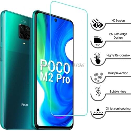 Tempered Glass For Xiaomi Poco F2 M2 X2 Pro Screen Protector Phone Front Film On Redmi Note 9 Screen Protective Glass Guard Film