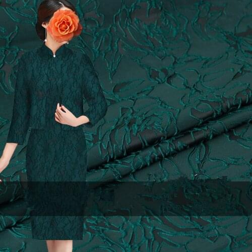 SASKIA 1Meter/Lot Jacquard Brocade Fabric African Lace Sew Clothing Dress Material Patchwork ZAKKA Fabrics Black Wine Green Diy