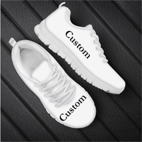 35-46 Customized Image Brand Logo Pattern Women Casual Sneakers Nursing Comfortable Mesh Flats Shoes For Female Girls Dropship