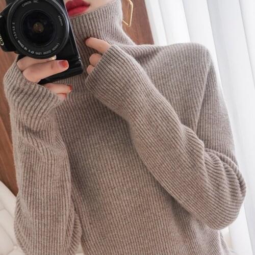 Spring and autumn new cashmere sweater women high neck pullover fashion sweater warm base sweater tight casual wool sweater