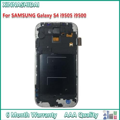 For SAMSUNG Galaxy S4 GT-i9505 i9500 i9505 i9506 i9515 i337 LCD Display Touch Screen Digitizer Assembly Replacement with Frame