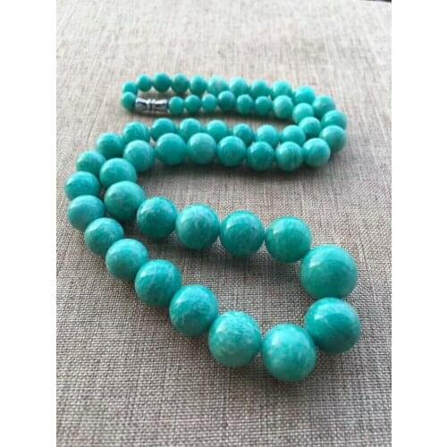 100% Natural Green Amazonite Gems Stone Round Beads 6-14mm Woman Charming Healing Necklace Chain Bracelet AAAAA Certificate