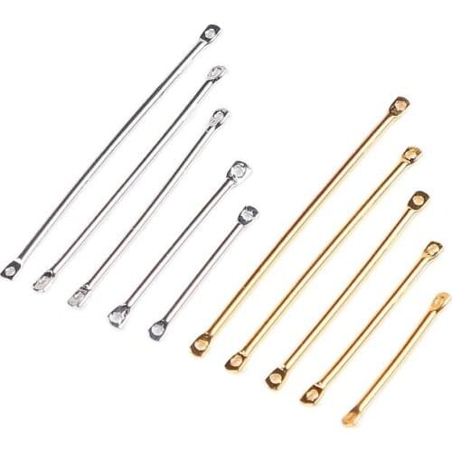 100pcs 15/20/25/30/35/40/45/50mm Double Cylinder Connectors Gold Earrings Clip Hooks DIY Stud/Drop Ear Jewelry Accessorie
