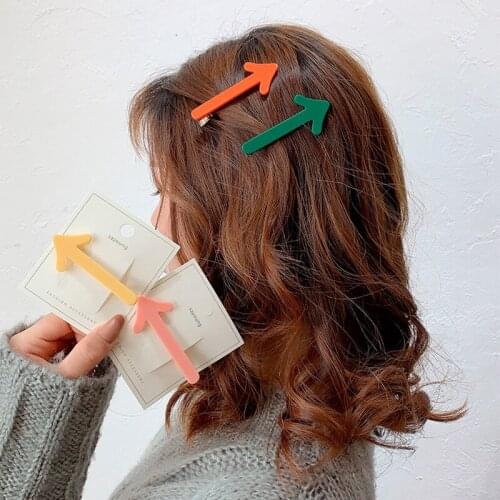 2 Pcs Arrow Hairgrips Japanese Simple Style Lovely Female Handmade Side Decorative Temperament All-Match Hair Accessories Clip