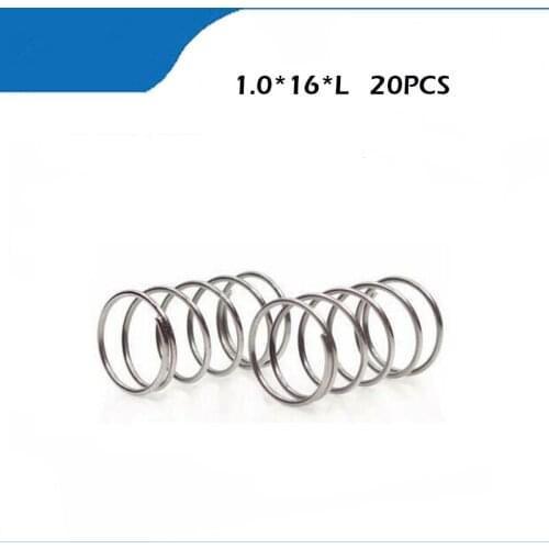 20pcs 1.0*16*L 304 Stainless Steel Compression Spring Y Shape Extension Springs Rustproof Electrical Spring