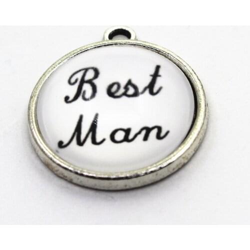 2018 New Arrive 10pcs Best Man charm hanging dangle charms for bracelets necklace jewelry accessory glass pendants charms