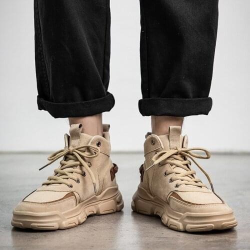 2021 Winter Mens Shoes Large Size Ankle Boots Male Mens Casual High-top Tooling Leather Boots Outdoor Sports Boots