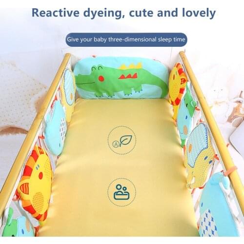5PCS Animals Baby Room Crib Bumper Baby Bedding Set Newborn Bed Cotton Pillow Cushion Infant Crib Protector Cot Fence Decor