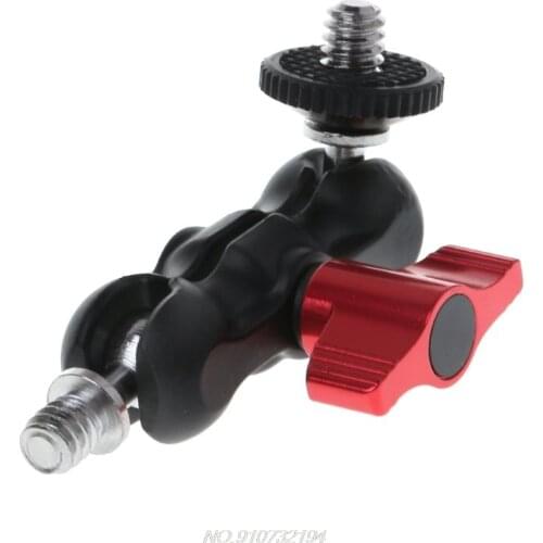 Double Ball Head Shoe Mount Adapter Magic Arm 1/4\" Screw Portable GPS Phone LCD Monitor DV Video Light DSLR Camera N16 20