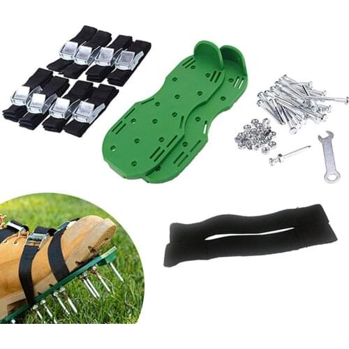 Lawn Aerator Sandals Loose Soil Spike Shoes Garden Yard Grass Cultivator Scarification Lawn Aerator Nail Shoes Garden Tool