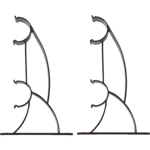 Promotion! 2pcs Double Metal Curtain Rod Holder for 25mm Rod - Deep Coffee