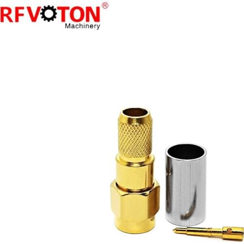 Free shipping 10pcs Super thick Gold plated SMA male straight for RG59 LMR240 5D-FB cable