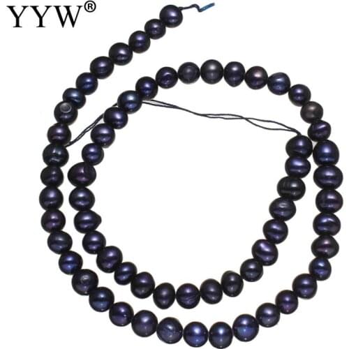100% natural pearls chain Cultured Potato Freshwater Pearl Beads natural black 5-6mm Approx 0.8mm Sold Per 14.5 Inch Strand