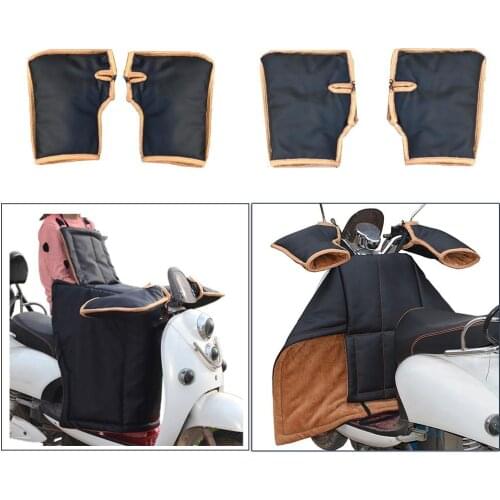 Electric Car Motorcycle Black Windshield PU Waterproof Thickening Motorcycle Cold Resistant Cover With Handle Sleeves